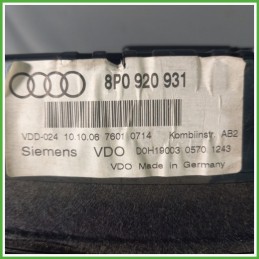 Quadro strumenti contachilometri tachimetro VDO 110.080.297/024 AUDI A3 8P 2.0 16V TDI 8P0920931E
