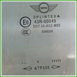 Cristallo Laterale Scendente Anteriore Sinistro SX MINI MINI Cabrio R52 3 Porte 51337130909 2004 2009 SPLINTEX