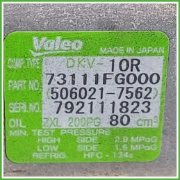 Compressore Clima AC Aria Condizionata VALEO DKW-10R SUBARU IMPREZA 3a Serie 73111FE040