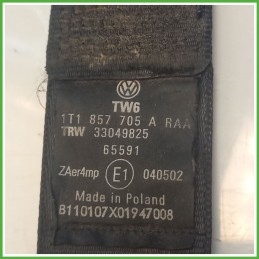 Cintura di Sicurezza Anteriore Sinistro SX (Lato Guida) VOLKSWAGEN TOURAN 1T 2.0 1T1857705A 2003 2010 TRW 33049825