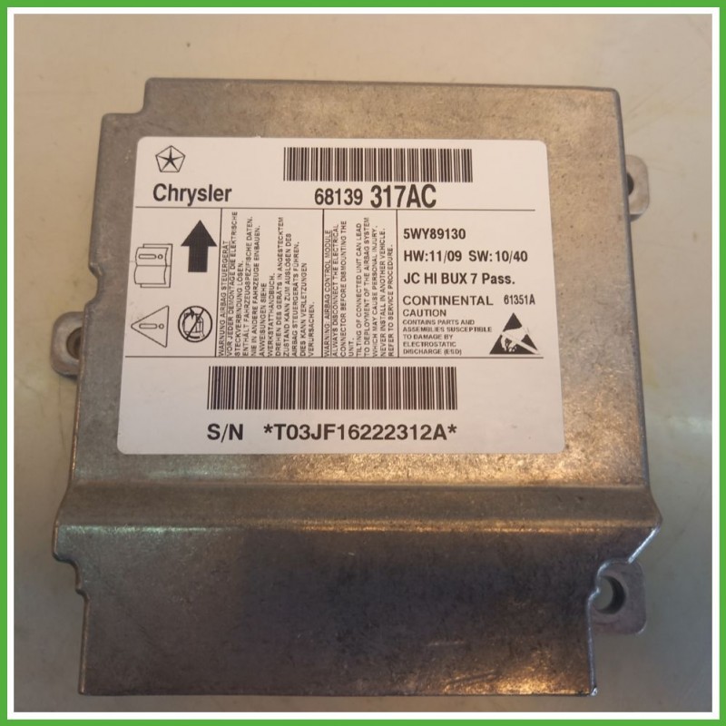 Centralina Airbag CONTINENTAL 5WY89130 FIAT FREEMONT 24 2.0 K68139317AC 2011
