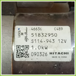 Motorino Avviamento HITACHI 12V 1.0Kw FIAT Panda (2Q) 2003 S114-943 Usato