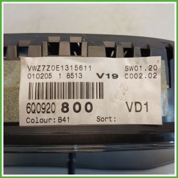 Quadro strumenti contachilometri tachimetro VDO 110.080.124/001 VOLKSWAGEN POLO 9N 1.4 16V 9Q0920800