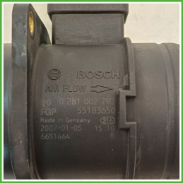 Debimetro Misuratore Massa Aria BOSCH 0281002792 LANCIA YPSILON TE 1.3 MJT 55183650 2006 2008