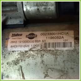 Motorino Avviamento VALEO 12V 1.0Kw NISSAN Micra (K13K) 2010 8AE8 Usato
