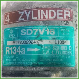 Compressore Clima AC Aria Condizionata SANDEN SD7V16 VOLKSWAGEN POLO 3a Serie 1H0820803D