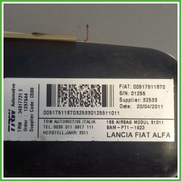 Airbag Passeggero Destro DX LANCIA DELTA TN 1.6 MJT 51751187 2011 2012 TRW 34017731E