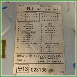 Autoradio CHEVROLET (DAEWOO) EPICA V250 2.0 16V 96628287 2006 2010 FUJITSU 122000-80801101