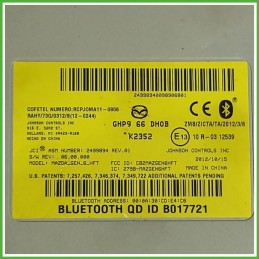 Bluetooth MAZDA Mazda 6 3a Serie 2.2 GHP966DH0B 2013 2016 JOHNSON CONTROLS 2499894