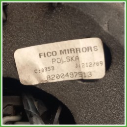 Specchio Specchietto Retrovisore Destro DX ROSSO DACIA SANDERO 2008 2013 FICOSA FICOMIRRORS Originale Usato