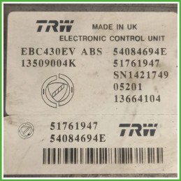 Centralina ABS Modulo Pompa TRW EBC430EV 71748401 LANCIA YPSILON TE Originale Usato