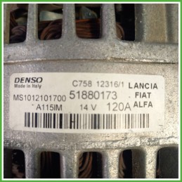 Alternatore DENSO MS1012101700 LANCIA YPSILON TK 51880173