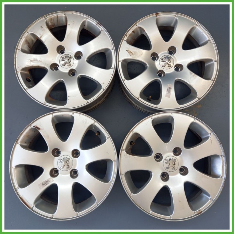 Cerchi in Lega PEUGEOT 307 (dal 04/2001 al 12/2006) 15 pollici 15" 6.0J 4x108 ET 27 4pz originali usati
