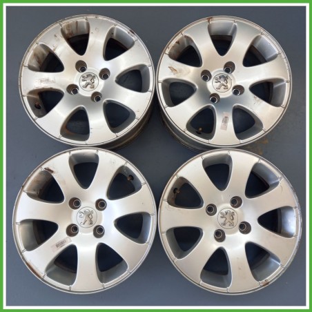 Cerchi in Lega PEUGEOT 307 (dal 04/2001 al 12/2006) 15 pollici 15" 6.0J 4x108 ET 27 4pz originali usati