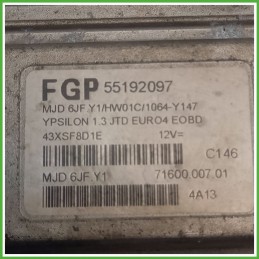 Centralina Motore Iniezione ECU MAGNETI MARELLI 7160000701 LANCIA YPSILON TE 1.3 16V 51kw 55192097 2003 2006