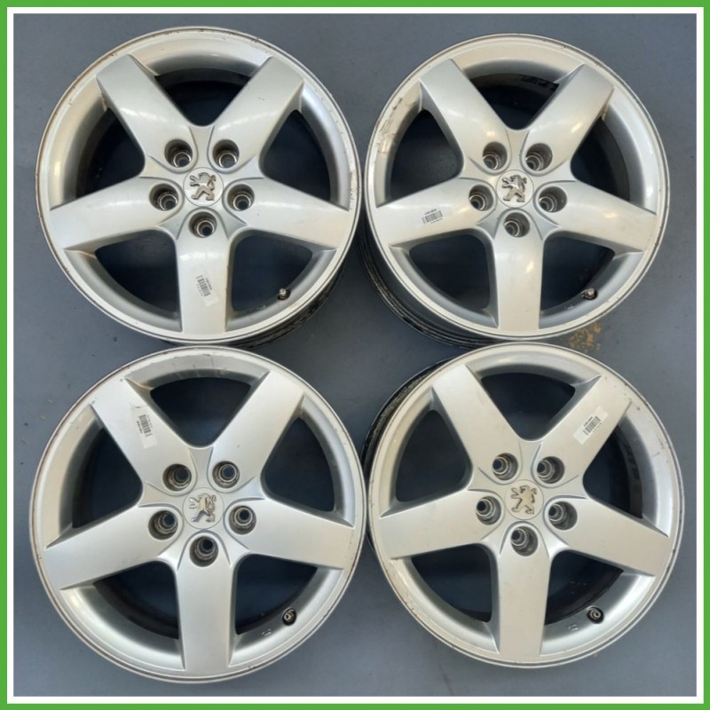 Cerchi in Lega PEUGEOT 407 (dal 03/2004 al 03/2012) 16 pollici 16" 6.5J 5x108 ET 44 4pz originali usati