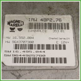 Centralina Motore Iniezione ECU MAGNETI MARELLI IAW48P2.76 PEUGEOT 206 1.1 44kw 1929QN 1998 2009