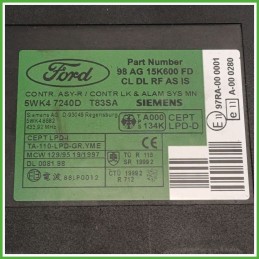 Centralina Confort Abitacolo SIEMENS 5WK47240D FORD FOCUS CAK 1.6 16V 98AG15K600FD 1998 2002