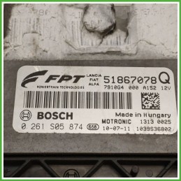 Centralina Motore Iniezione ECU BOSCH 0261S05874 LANCIA DELTA TH 1.4 T-Jet 88kw 51867078 2008 2011