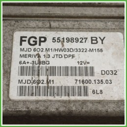 Centralina Motore Iniezione ECU MAGNETI MARELLI MJD6O2.M1 OPEL MERIVA X03 1.3 55kw 55198927 2003 2010