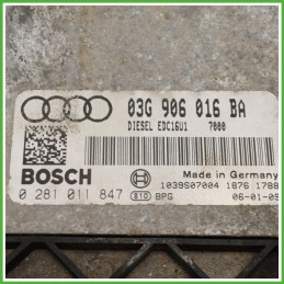 Centralina Motore Iniezione ECU BOSCH 0281011847 AUDI A3 8P 2.0 16V 103kw 03G997016X 2003 2010