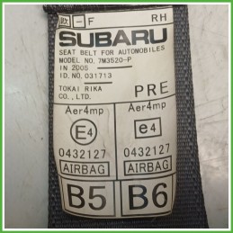 Cintura di Sicurezza Anteriore Destro DX (Lato Passeggero) SUBARU LEGACY 2.5 16V 64622AG060WA 2003 2009 SUBARU 64622AG060WA