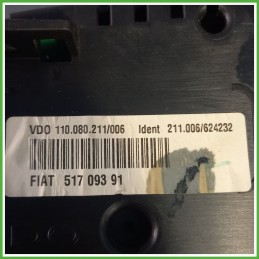 Quadro strumenti contachilometri tachimetro VDO 110.080.211/006 LANCIA YPSILON TE 1.2 16V 51712351