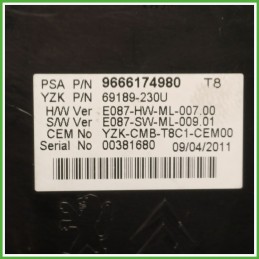 Quadro strumenti contachilometri tachimetro 69189230U PEUGEOT 3008 1.6 9666625680