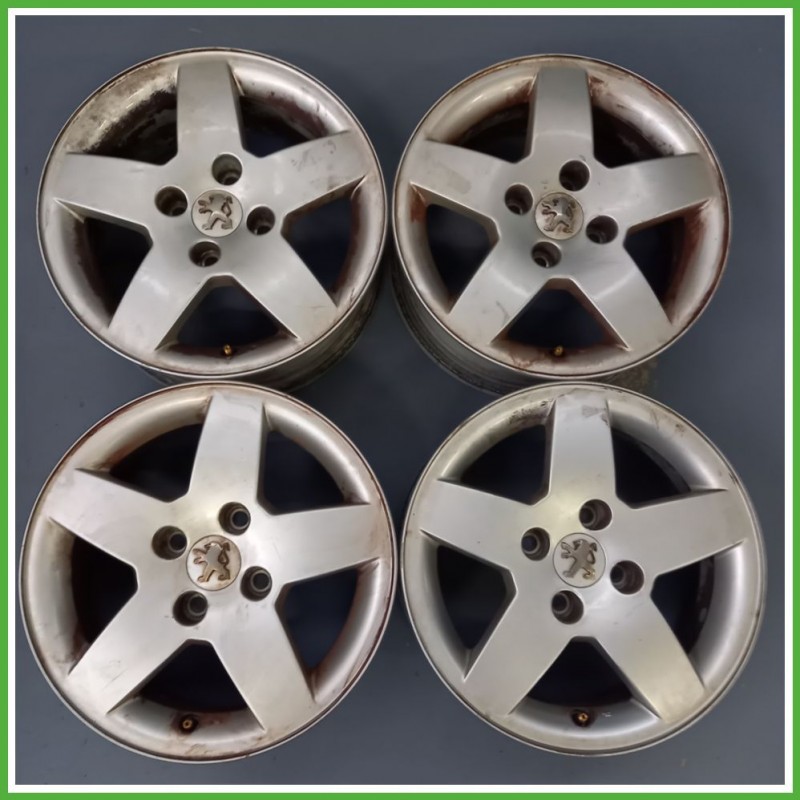 Cerchi in Lega PEUGEOT 207 (dal 04/2006 al 06/2009) 15 pollici 15" 6.0J 4x108 ET 23 4pz originali usati