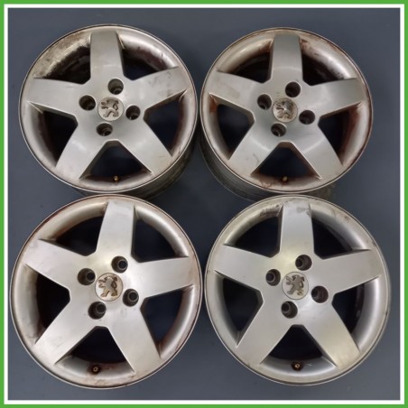 Cerchi in Lega PEUGEOT 207 (dal 04/2006 al 06/2009) 15 pollici 15" 6.0J 4x108 ET 23 4pz originali usati