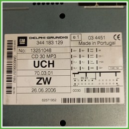 Autoradio OPEL ZAFIRA A05 1.6 16V 93180895 2005 2010 DELPHI 344183129