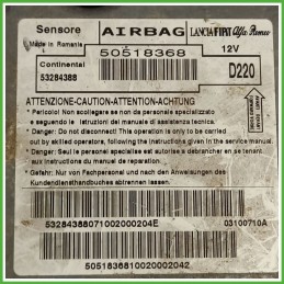 Centralina Airbag CONTINENTAL 53284388 ALFA ROMEO MiTo X6 1.4 Turbo 50518368 2008 2011