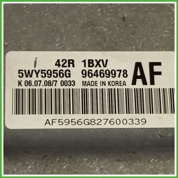 Centralina Motore Iniezione ECU CHEVROLET (DAEWOO) 5WY5956G CHEVROLET (DAEWOO) AVEO T250 1.2 62kw 96469978 2008 2012