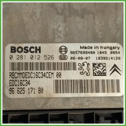 Centralina Motore Iniezione ECU BOSCH 0281012526 PEUGEOT 207 1.4 50kw 1943H9 2006 2009