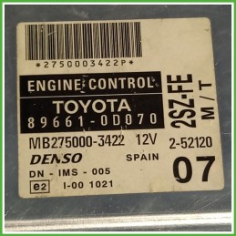 Centralina Motore Iniezione ECU DENSO MB275000-3422 TOYOTA YARIS FRP 1.3 16V 64kw 896610D070 2001 2005