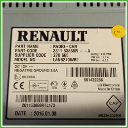 Infotainment RENAULT CLIO 4a Serie 1.5 dCi 259150869R 2012 2016 RENAULT 281153868R