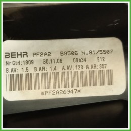 Ventola Ventilatore Riscaldamento Abitacolo BEHR PF2A2B9506 PEUGEOT 307 1.6 16V 6441CX 2005 2008