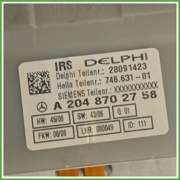 Plafoniera Anteriore Centrale MERCEDES-BENZ Classe C W/S204 CDI A20490643039051 2007 2011 HELLA 2JM00926832