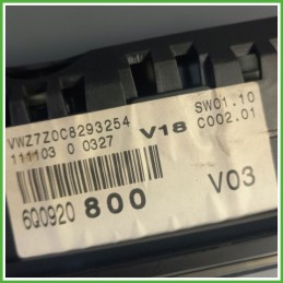 Quadro strumenti contachilometri tachimetro VDO 110080124001A VOLKSWAGEN POLO 9N 1.4 16V 6Q0920801PX