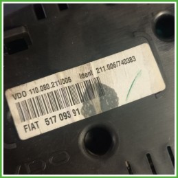 Quadro strumenti contachilometri tachimetro VDO 110.080.211/006 LANCIA YPSILON TE 1.2 8V 51712351