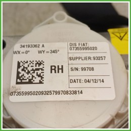 Cintura di Sicurezza Anteriore Destro DX (Lato Passeggero) FIAT 500L 73 0.9 Turbo 735599502 2012 2018 TRW 34193361A