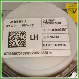 Cintura di Sicurezza Anteriore Sinistro SX (Lato Guida) FIAT 500L 73 0.9 Turbo 735599701 2012 2018 TRW 34193361
