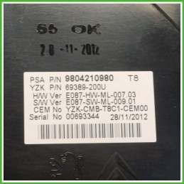 Quadro strumenti contachilometri tachimetro YAZAKY 69389-200U PEUGEOT 3008 1.6 9810462780