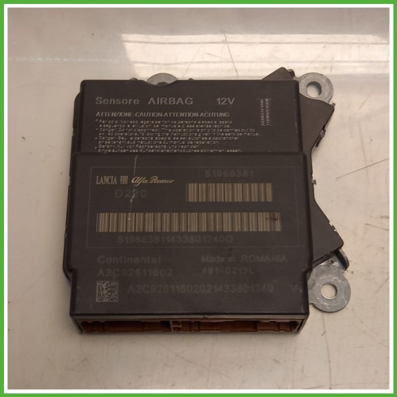 Centralina Airbag CONTINENTAL A2C92611602 FIAT 500L 73 0.9 Turbo 51968381 2012 2018