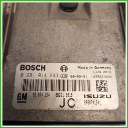Centralina Motore Iniezione ECU BOSCH 0281014643 OPEL ASTRA A04 1.7 16V 74kw 12992629 2004 2011