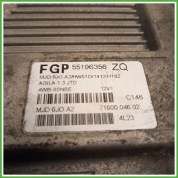 Centralina Motore Iniezione ECU MAGNETI MARELLI MJD6J0.A271600.046.02 OPEL AGILA H00 1.3 16V 51kw 55197119 2003 2008