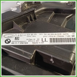Faro Fanale Proiettore Anteriore Destro DX ZKW 721.02.000.00ECE BMW Serie 3 F31 63117259524 Usato