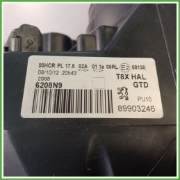 Faro Fanale Proiettore Anteriore Sinistro SX VALEO 89903246 PEUGEOT 3008 6208N9 Usato