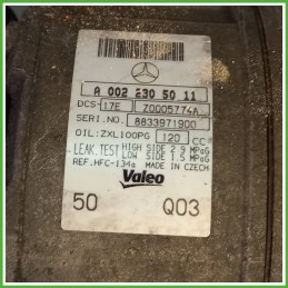 Compressore Clima AC Aria Condizionata VALEO DCS-17E MERCEDES-BENZ Classe C W/S204 A0012305011