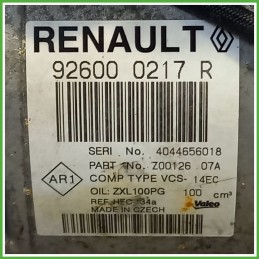 Compressore Clima AC Aria Condizionata VALEO Z0012607A RENAULT CLIO 4a Serie 926000217R